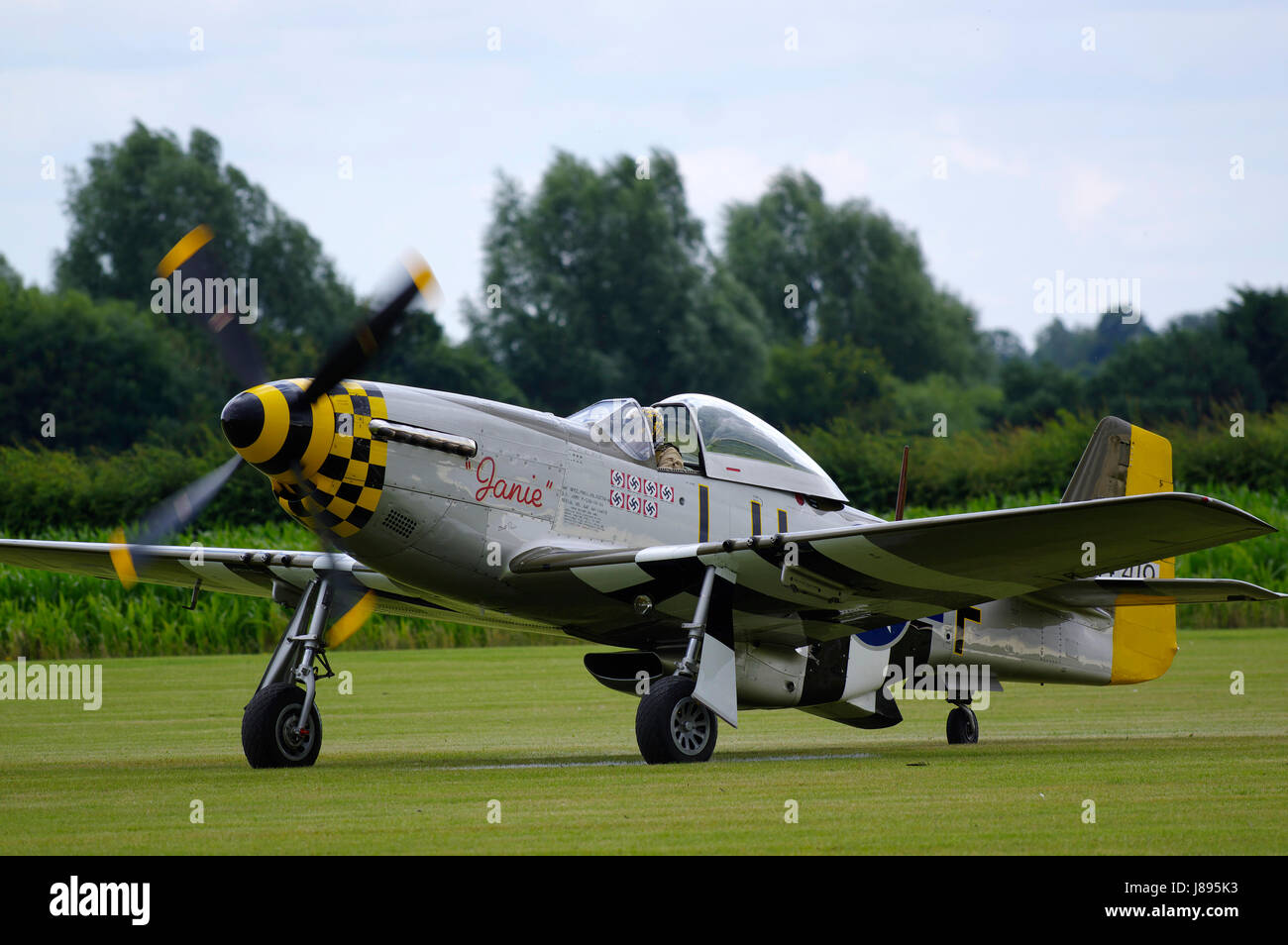 P-51D,  Mustang 45-11518, `Janie` G-CLNV, at East Kirkby, G-CLNV, Stock Photo